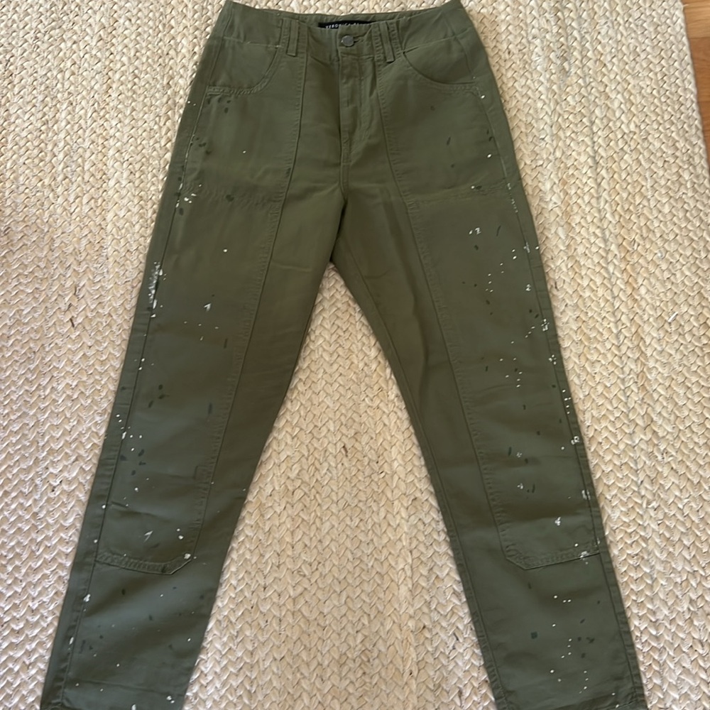 Veronica Beard Straight Leg Army Green Pants